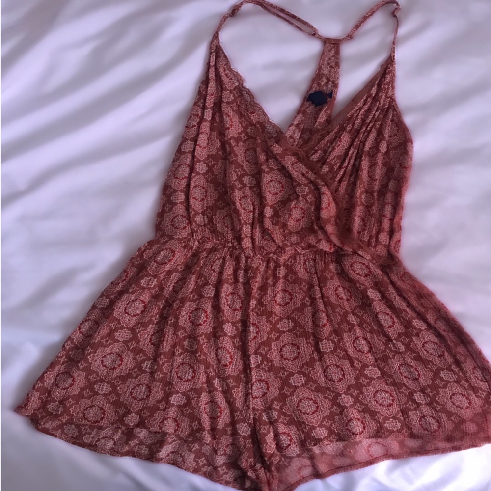 Floral Print V-Neck Romper